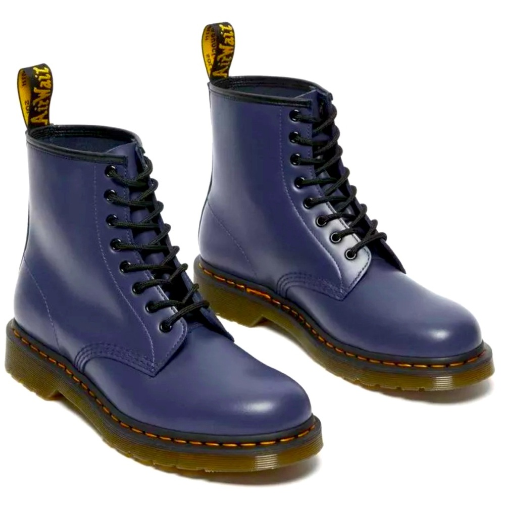 Dr Martens 1460 Smooth Leather Lace Up Boots - Women's Size 10 Men 9- Blue